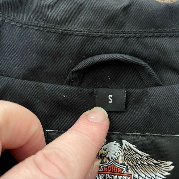 Harley-Davidson Motorcycle Embroidered Prestige Cotton Riding Jacket Women Small - Picture 9 of 15